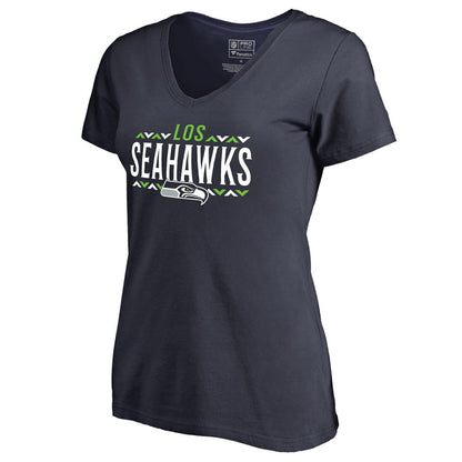 Seattle Seahawks Women's Arriba V-Neck T-Shirt - Navy discount