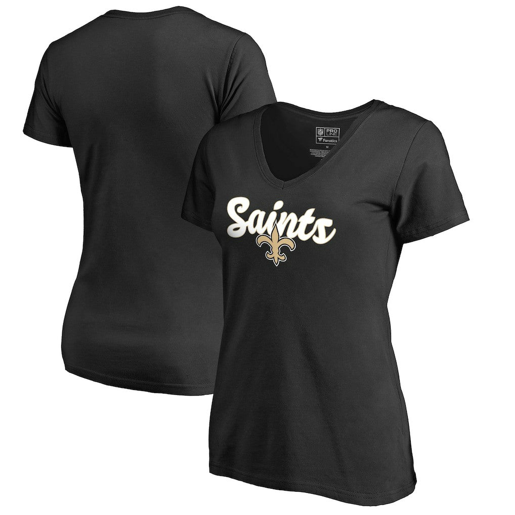 New Orleans Saints Women's Freehand V-Neck T-Shirt - Black online