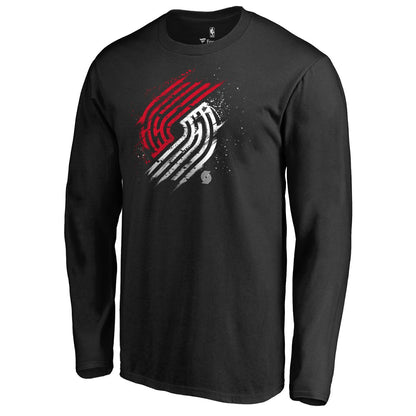 Portland Trail Blazers Splatter Logo Long Sleeve T-Shirt - Black online