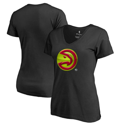 Atlanta Hawks Women's Midnight Mascot V-Neck T-Shirt - Black cheap