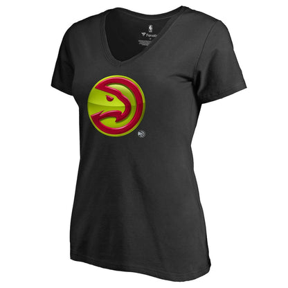Atlanta Hawks Women's Midnight Mascot V-Neck T-Shirt - Black cheap