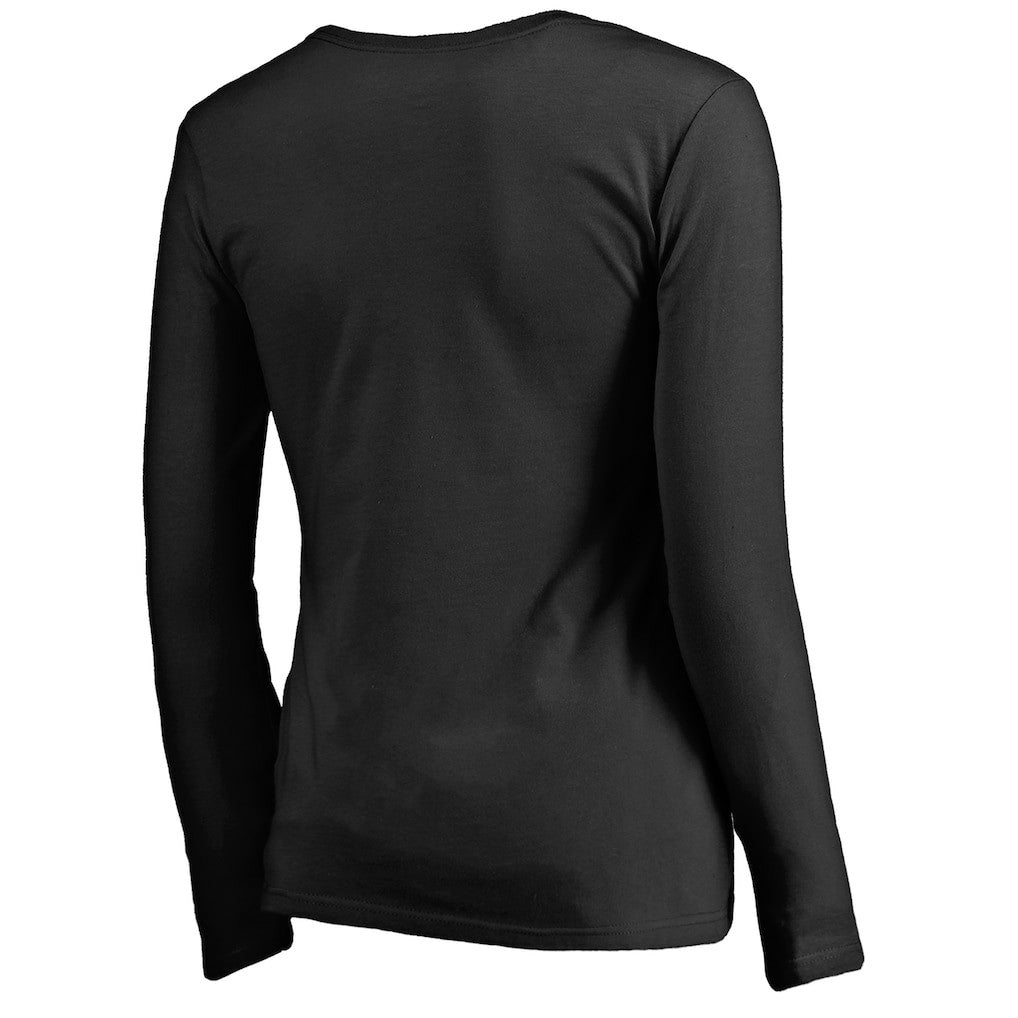 Brooklyn Nets Women's Midnight Mascot Long Sleeve V-Neck T-Shirt - Black discount