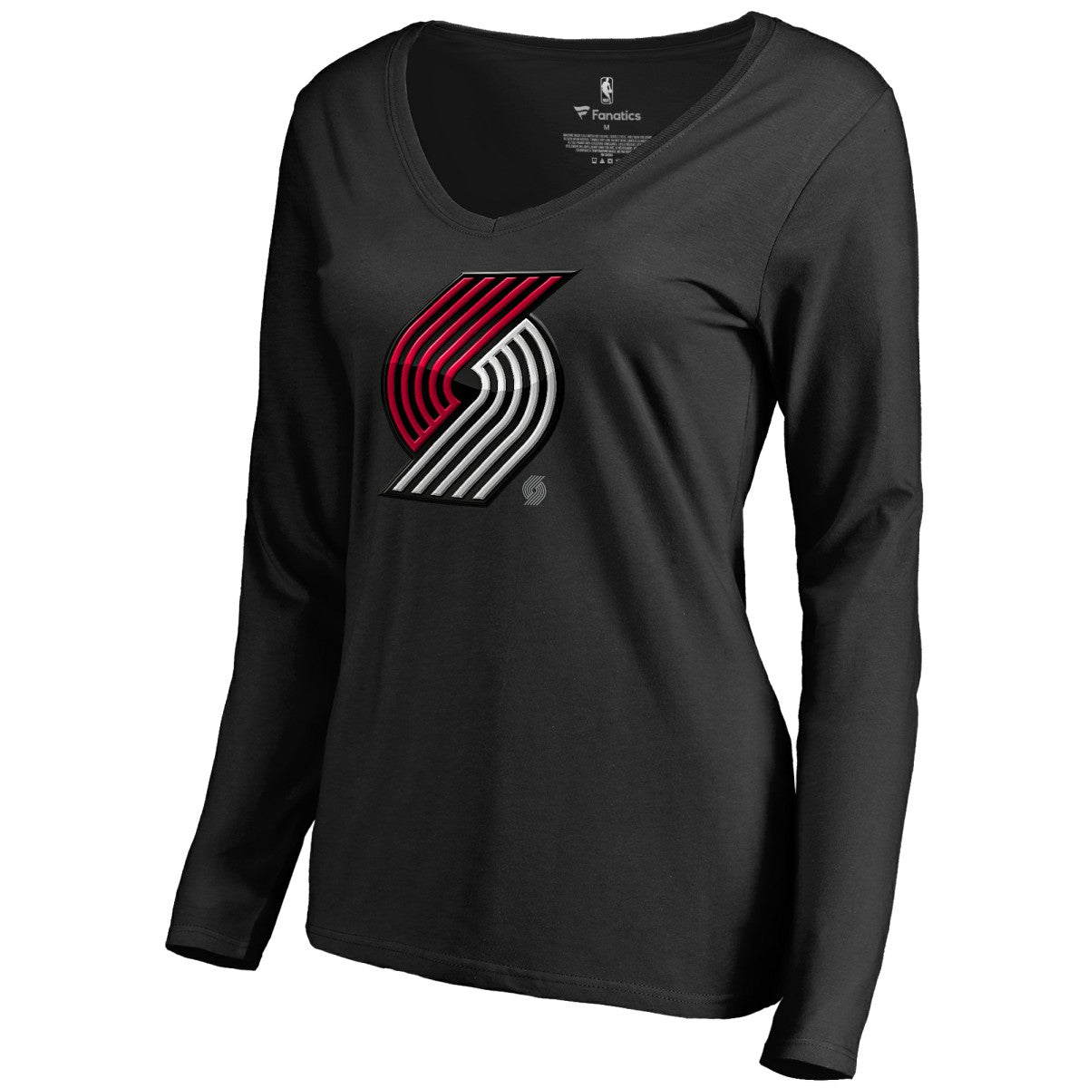 Portland Trail Blazers Women's Midnight Mascot Long Sleeve V-Neck T-Shirt - Black online