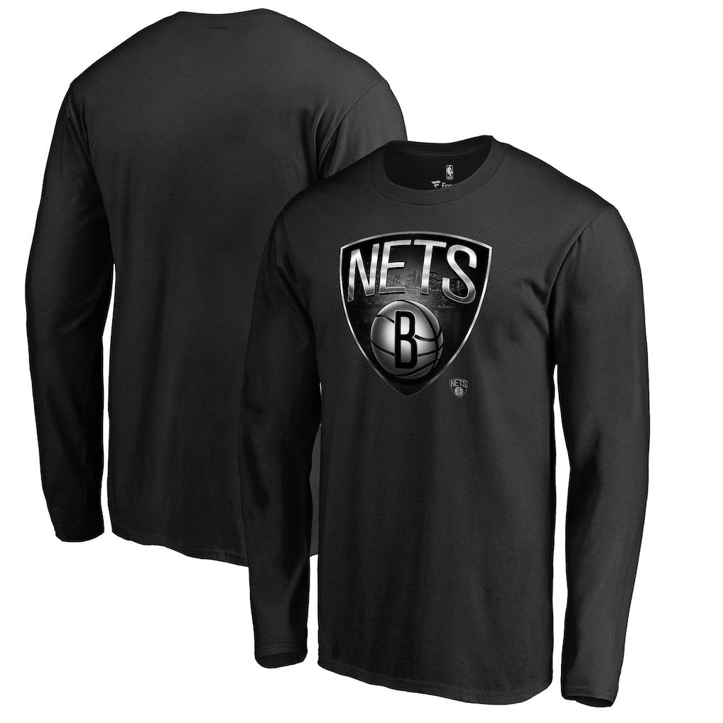 Brooklyn Nets Midnight Mascot Long Sleeve T-Shirt - Black for sale
