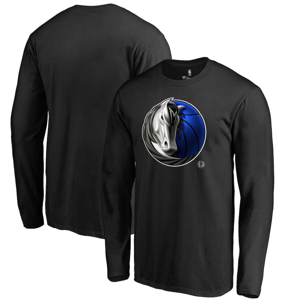 Dallas Mavericks Midnight Mascot Long Sleeve T-Shirt sale - Black on sale