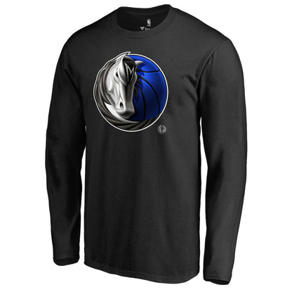 Dallas Mavericks Midnight Mascot Long Sleeve T-Shirt sale - Black on sale
