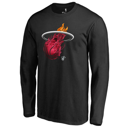 Miami Heat Midnight Mascot Long Sleeve T-Shirt - Black for sale
