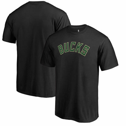 Milwaukee Bucks Primary Wordmark T-Shirt - Black on sale