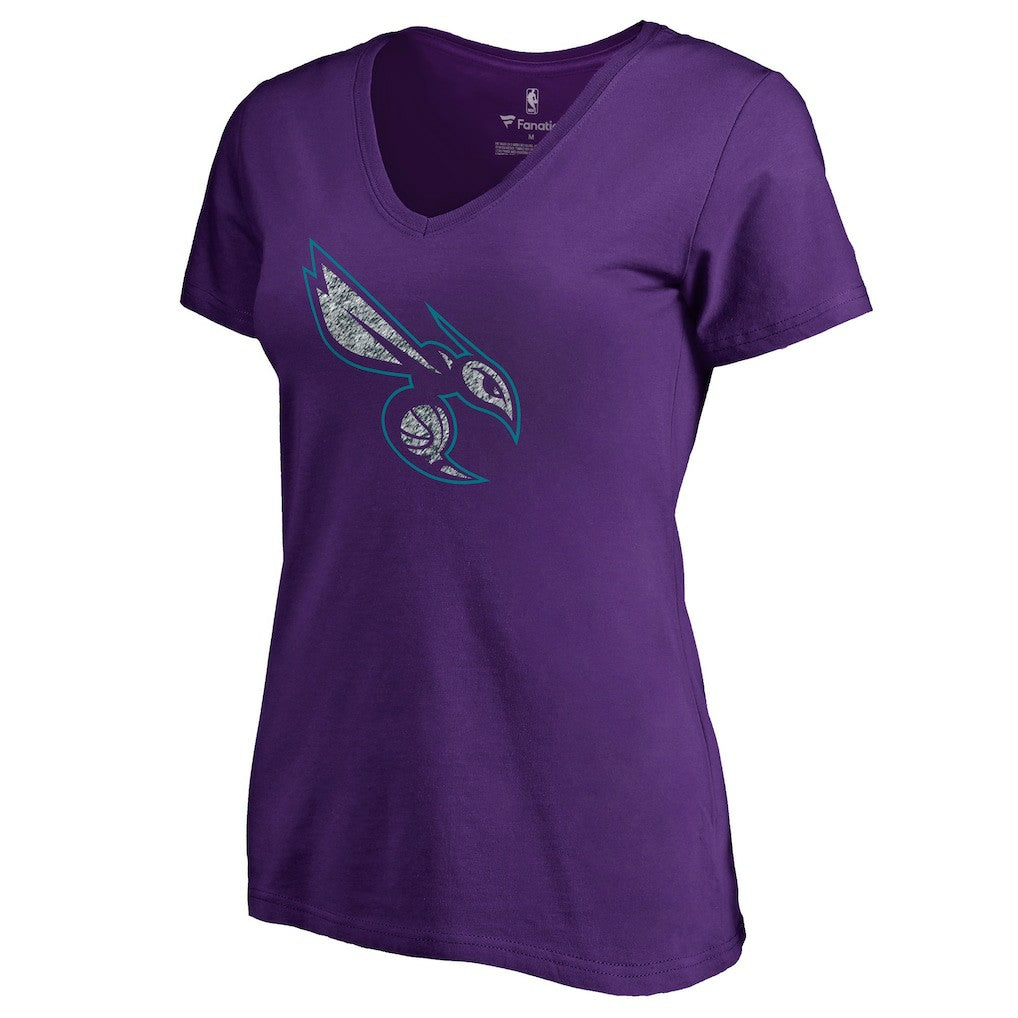 Charlotte Hornets Women's Static Logo V-Neck T-Shirt - Purple online