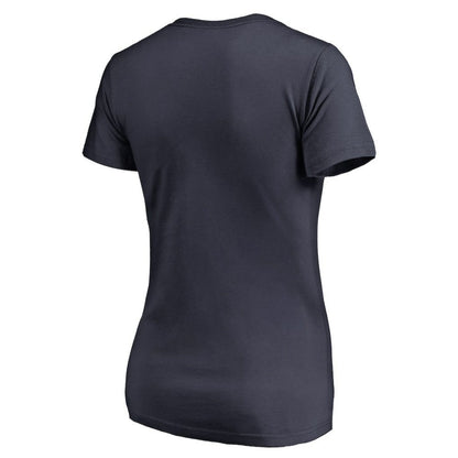 Detroit Tigers Women's Splatter Logo V-Neck T-Shirt - Navy