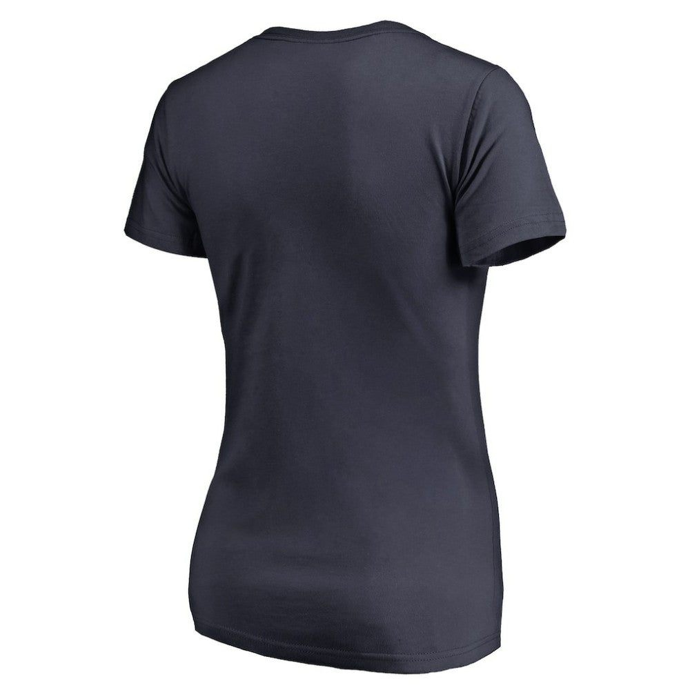 Seattle Mariners Women's Splatter Logo V-Neck T-Shirt - Navy