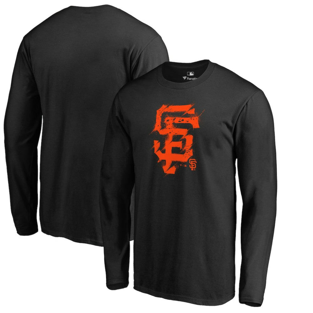 San Francisco Giants Splatter Logo Long Sleeve T-Shirt - Black