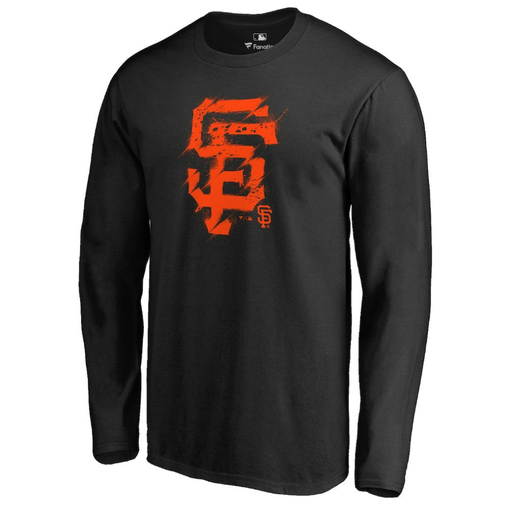 San Francisco Giants Splatter Logo Long Sleeve T-Shirt - Black