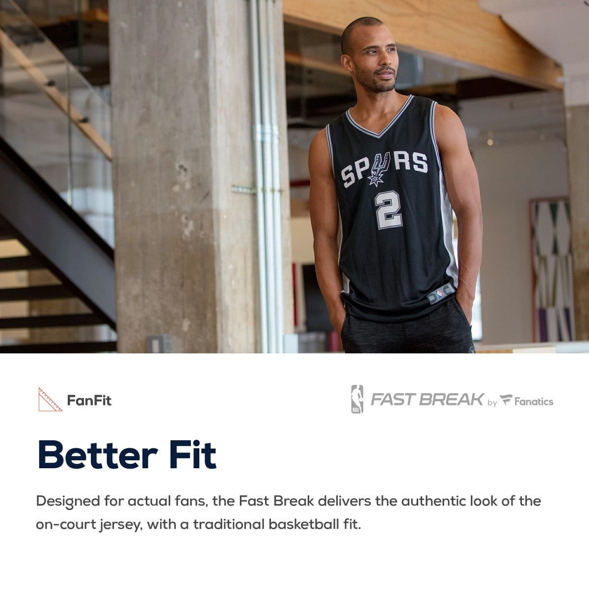 San Antonio Spurs Fast Break Custom Replica Jersey Black - Icon Edition | Fanatics on sale