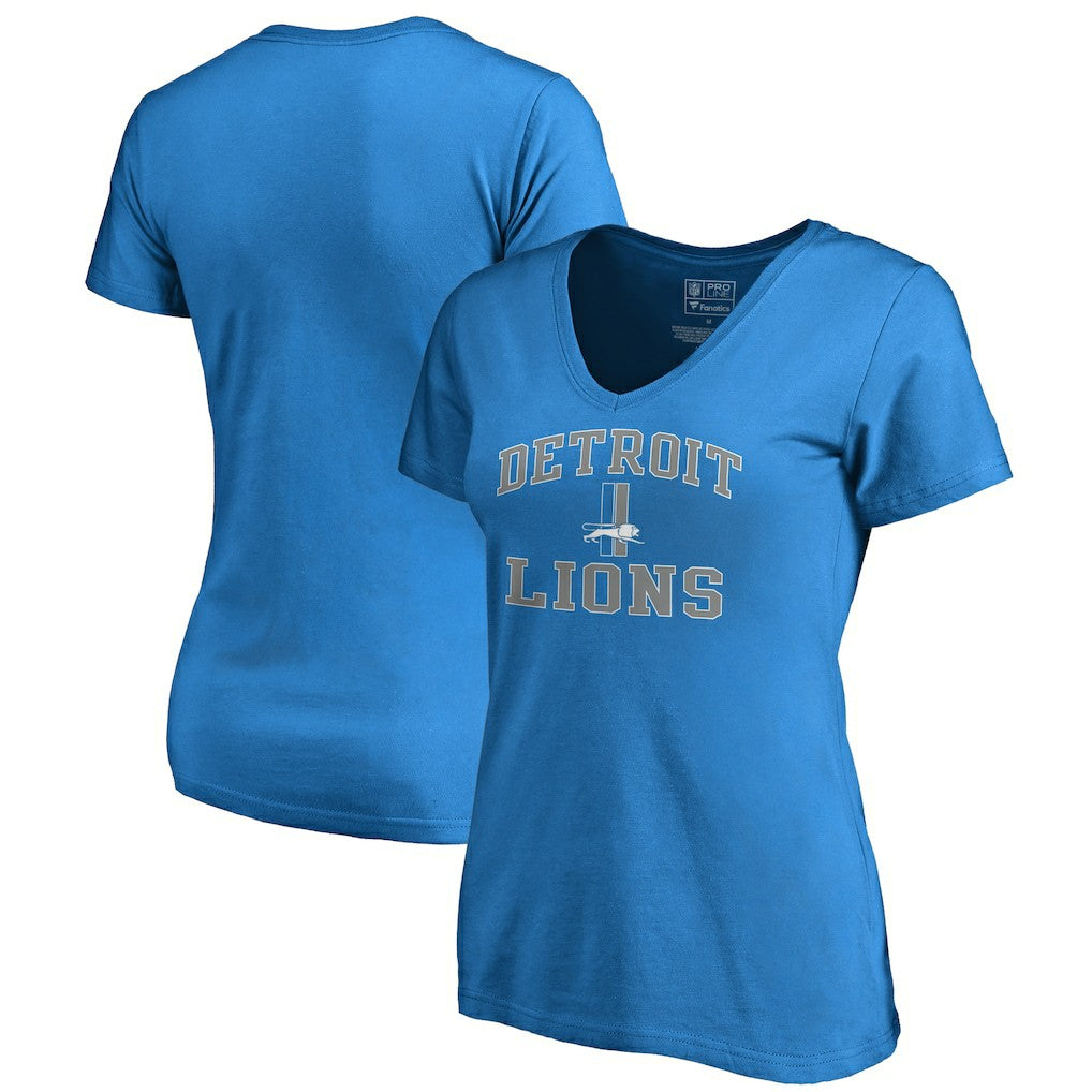 Detroit Lions Women's Vintage Collection Victory Arch V-Neck T-Shirt - Blue online