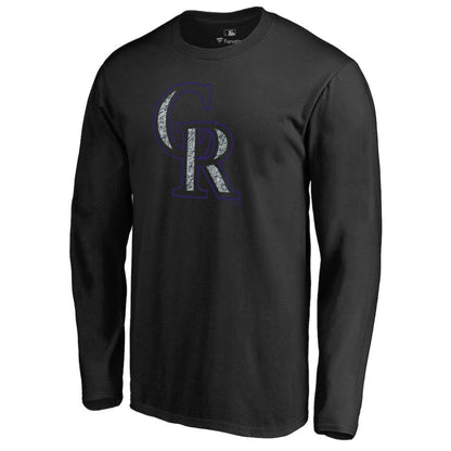 Colorado Rockies Static Logo Long Sleeve T-Shirt - Black