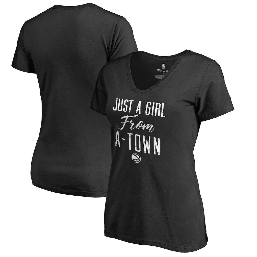 Atlanta Hawks Women's Just a Girl V-Neck T-Shirt - Black for sale