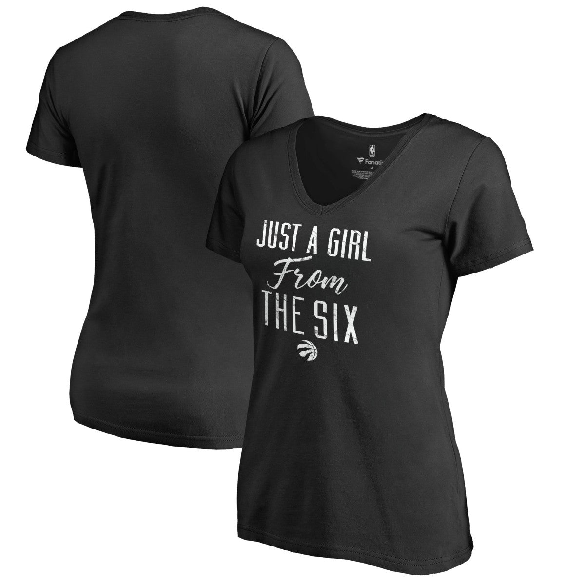 Toronto Raptors Women's Just a Girl V-Neck T-Shirt - Black for sale