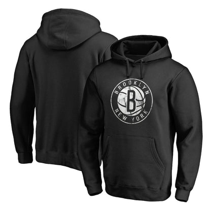 Brooklyn Nets Marble Logo Pullover Hoodie - Black sale