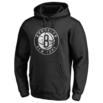 Brooklyn Nets Marble Logo Pullover Hoodie - Black sale