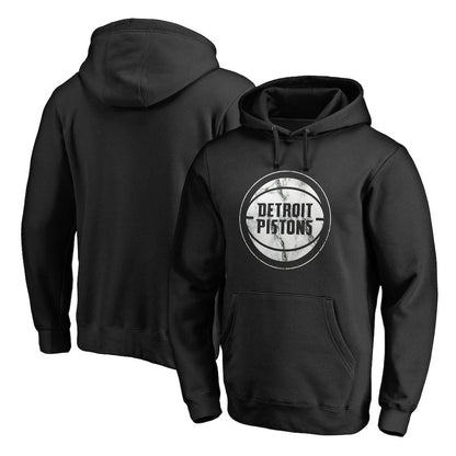Detroit Pistons Marble Logo Pullover Hoodie - Black on sale