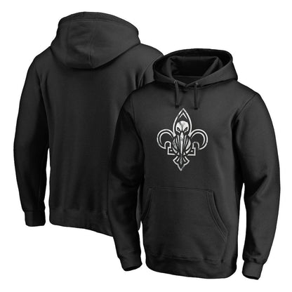 New Orleans Pelicans Marble Logo Pullover Hoodie - Black shop