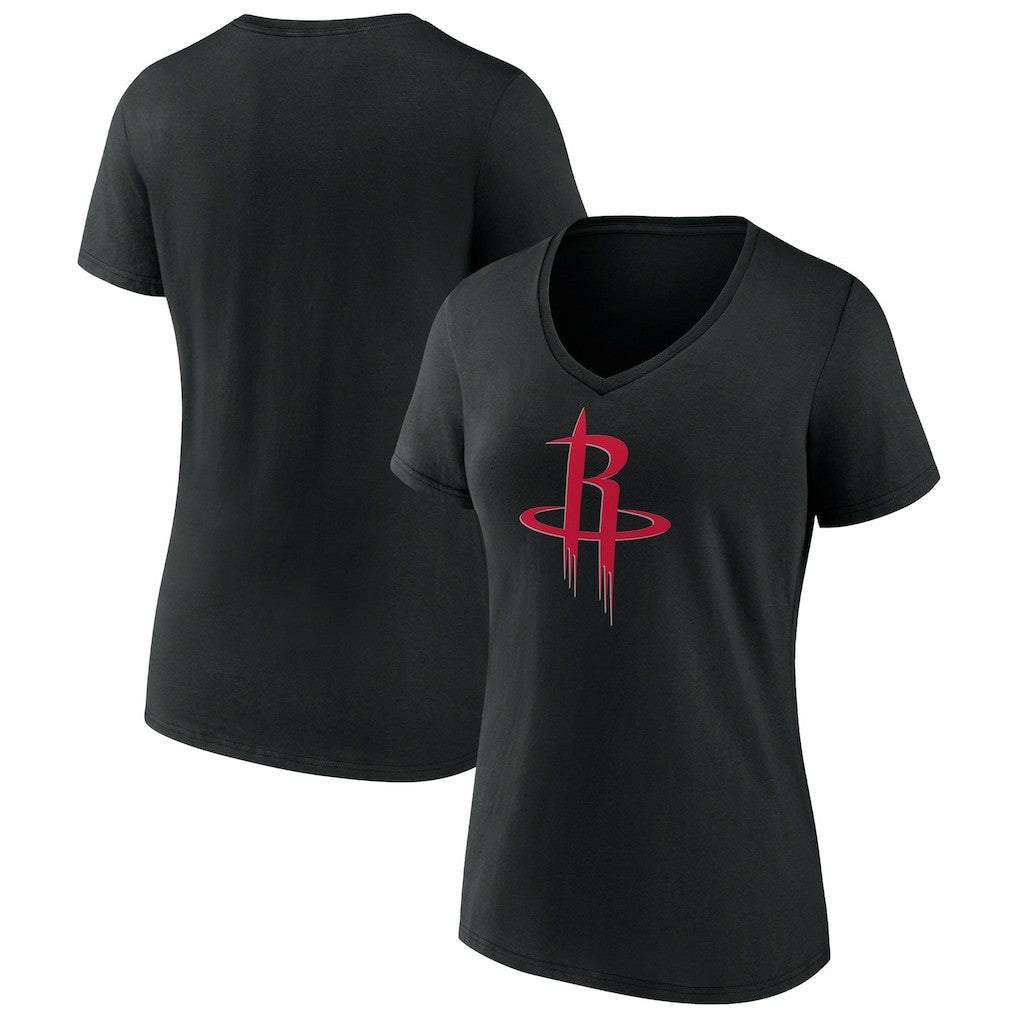 Houston Rockets Women's Primary Logo V-Neck T-Shirt sale - Black on sale
