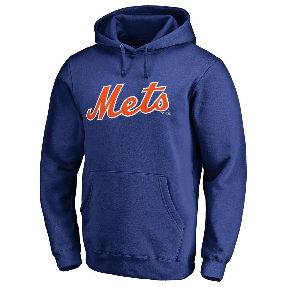 New York Mets Official Wordmark Fitted Pullover Hoodie - Royal