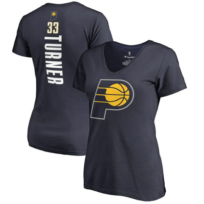 Myles Turner Indiana Pacers Women's Backer Name and Number V-Neck T-Shirt - Navy discount