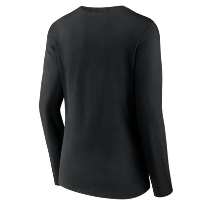 Colorado Rockies Women's Team Lockup Slim Fit Long Sleeve V-Neck T-Shirt - Black