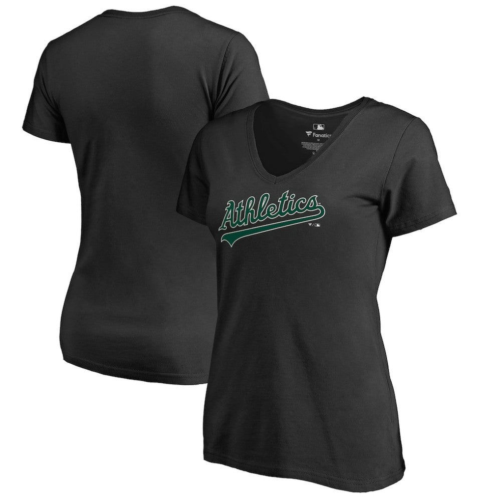 Athletics Women's Hometown Collection Turn Back The Clock V-Neck T-Shirt - Black