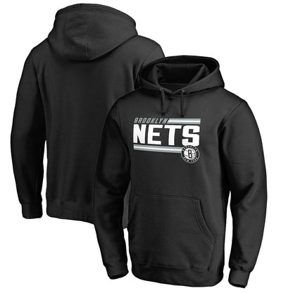 Brooklyn Nets Onside Stripe Pullover Hoodie - Black shop