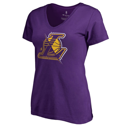 Los Angeles Lakers Women's X-Ray Slim Fit V-Neck T-Shirt - Purple for sale