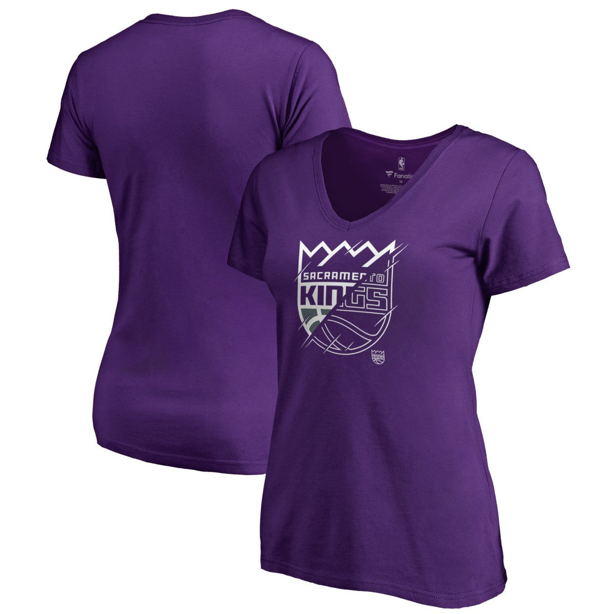 Sacramento Kings Women's X-Ray Slim Fit V-Neck T-Shirt - Purple discount