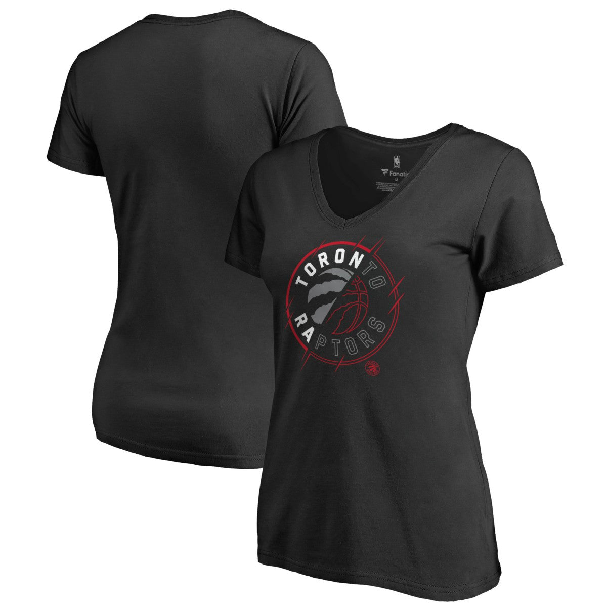 Toronto Raptors Women's X-Ray Slim Fit V-Neck T-Shirt - Black outlet