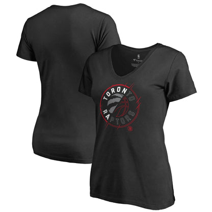 Toronto Raptors Women's X-Ray Slim Fit V-Neck T-Shirt - Black outlet