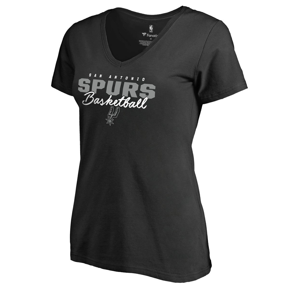 San Antonio Spurs Women's Script Assist T-Shirt - Black discount