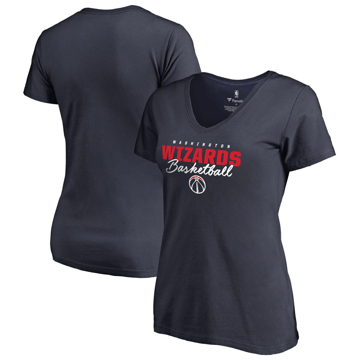 Washington Wizards Women's Script Assist V-Neck T-Shirt - Navy on sale