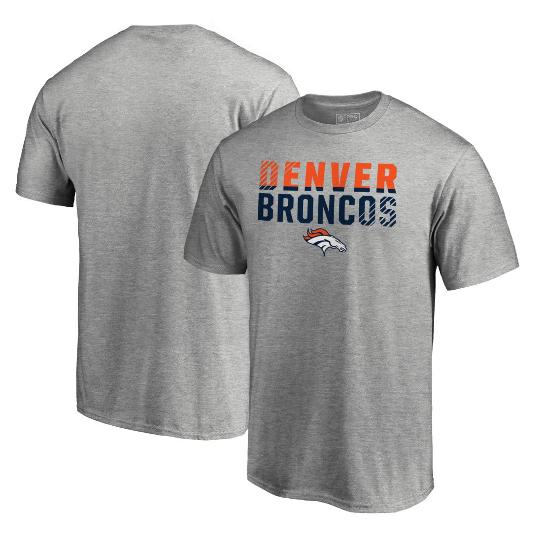 Denver Broncos Iconic Collection Fade Out T-Shirt - Ash cheap