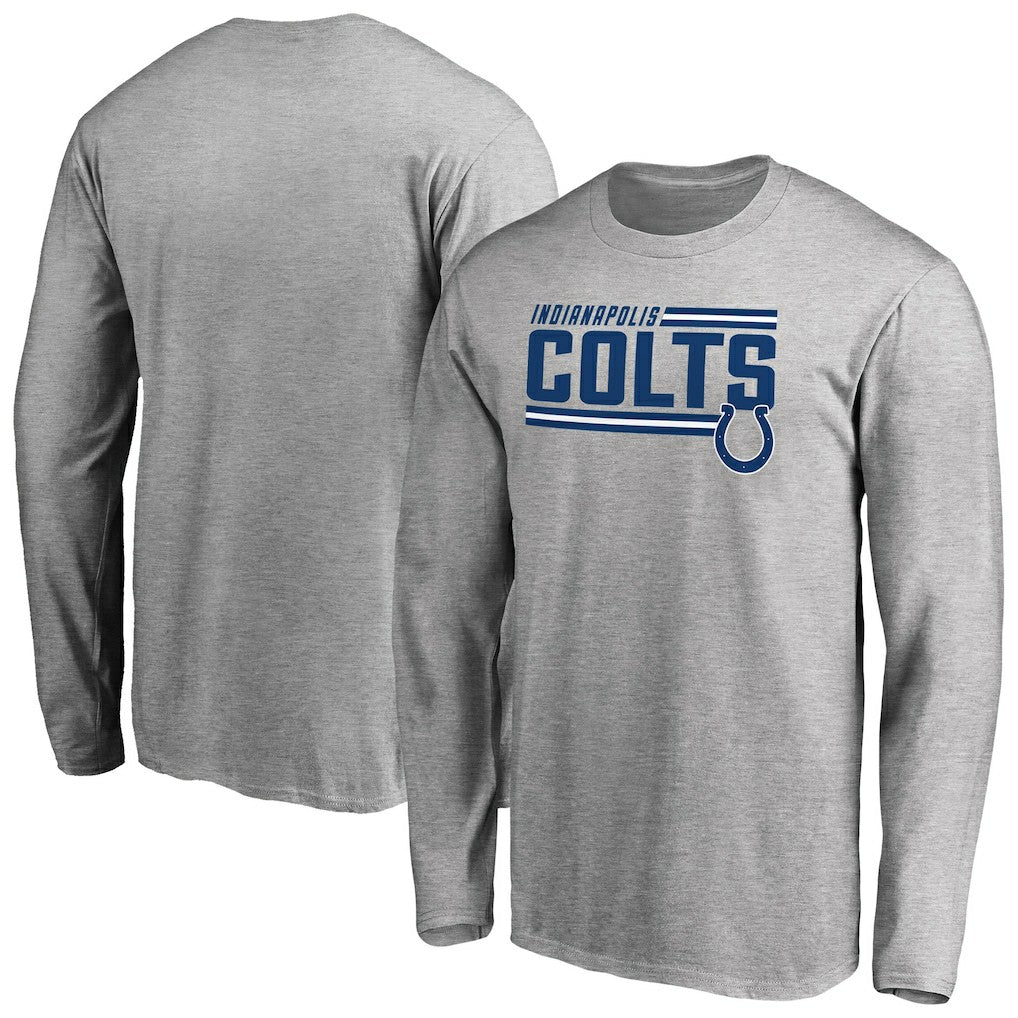 Indianapolis Colts Iconic Collection On Side Stripe Long Sleeve T-Shirt - Ash discount
