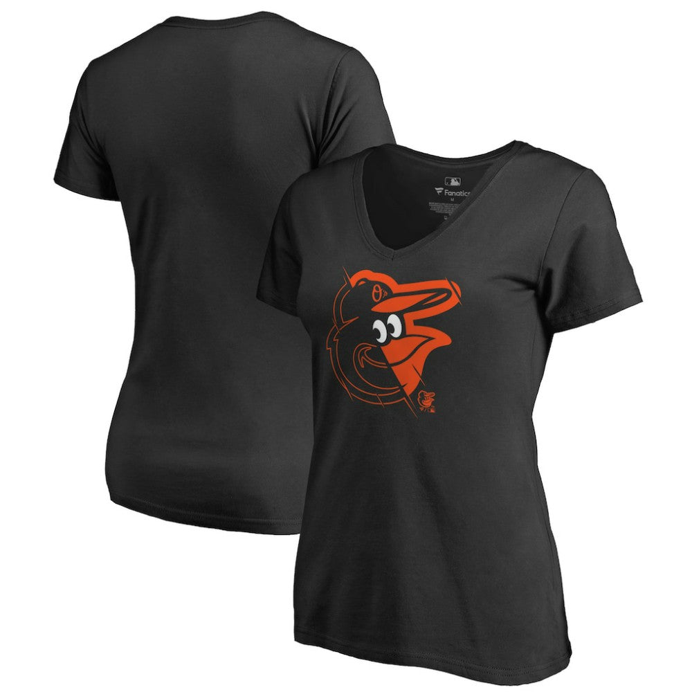 Baltimore Orioles Women's X-Ray V-Neck T-Shirt - Black