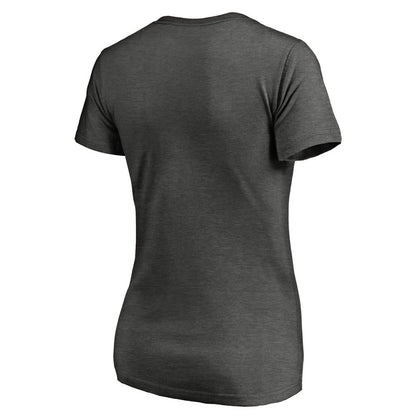 Kansas City Royals Women's Win Stripe V-Neck T-Shirt - Ash