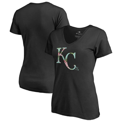Kansas City Royals Women's Lovely V-Neck T-Shirt - Black