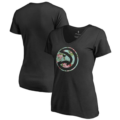 Atlanta Hawks Lovely V-Neck T-Shirt - Black sale