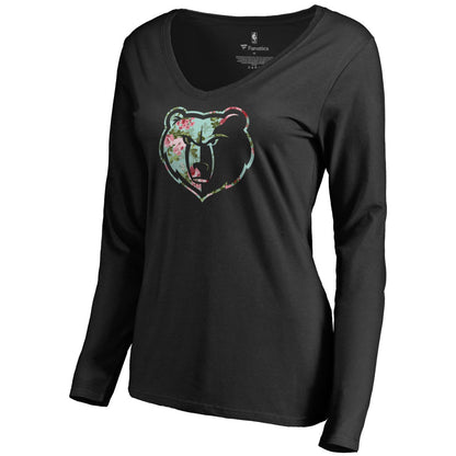 Memphis Grizzlies Women's Lovely Long Sleeve V-Neck T-Shirt - Black discount