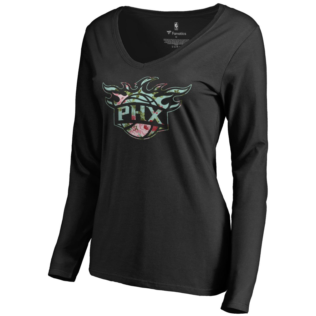 Phoenix Suns Women's Lovely V-Neck Long Sleeve T-Shirt - Black on sale