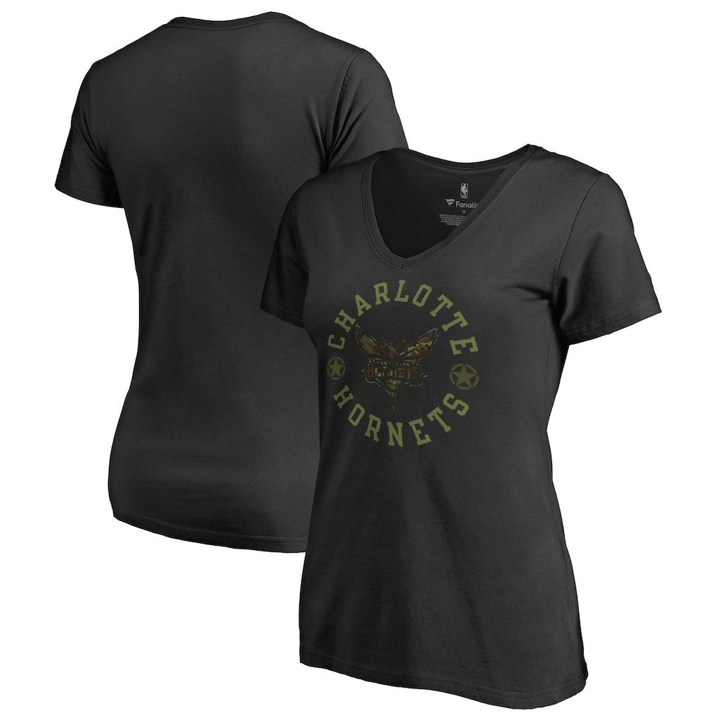 Charlotte Hornets Women's Liberty V-Neck T-Shirt - Black sale