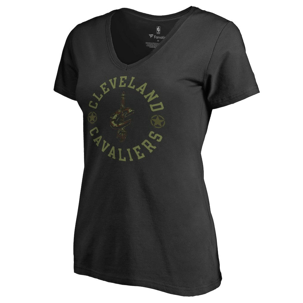 Cleveland Cavaliers Women's Liberty V-Neck T-Shirt sale - Black online