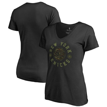 New York Knicks Women's Liberty V-Neck T-Shirt - Black discount