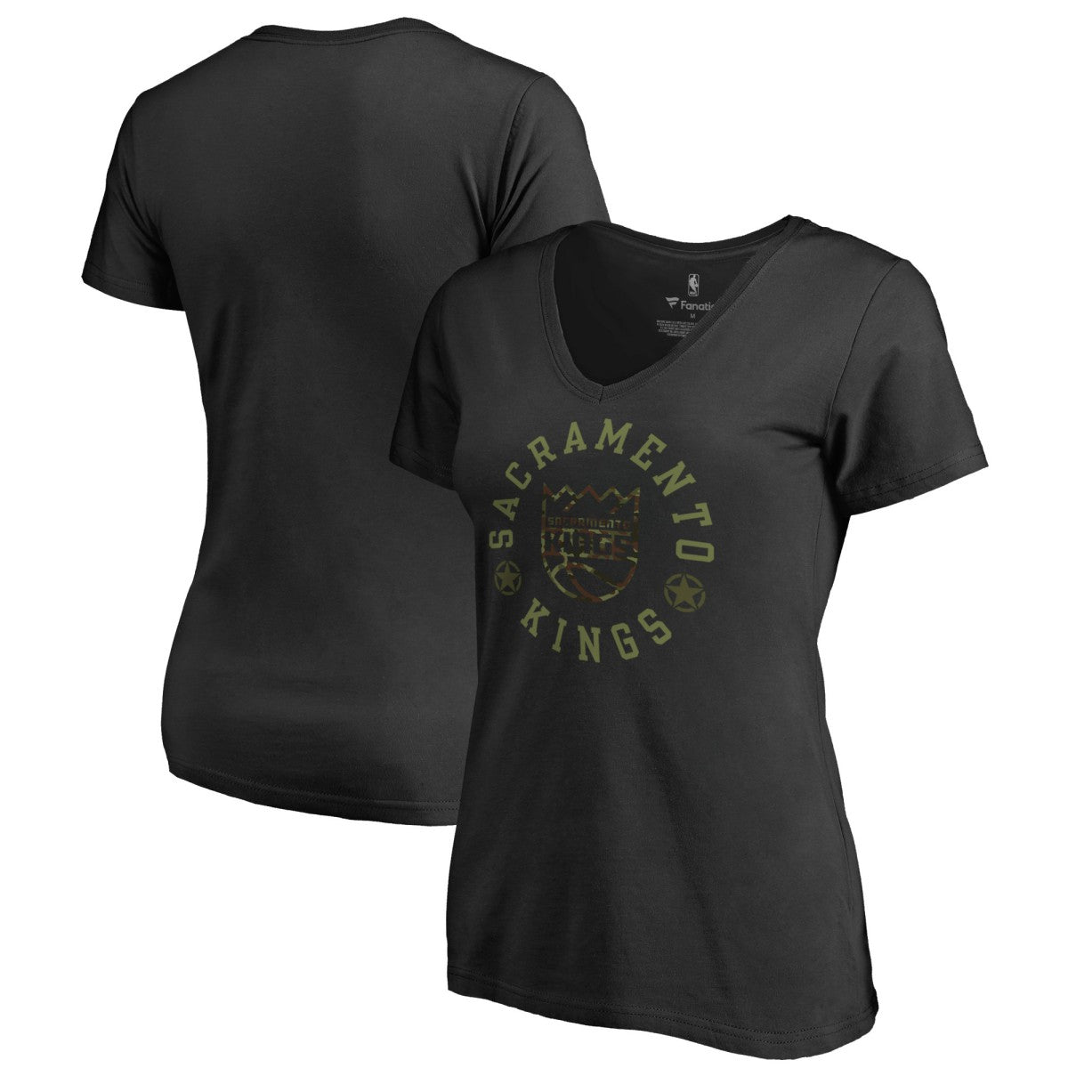 Sacramento Kings Women's Liberty V-Neck T-Shirt - Black on sale